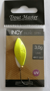 trout master spin spoon lime